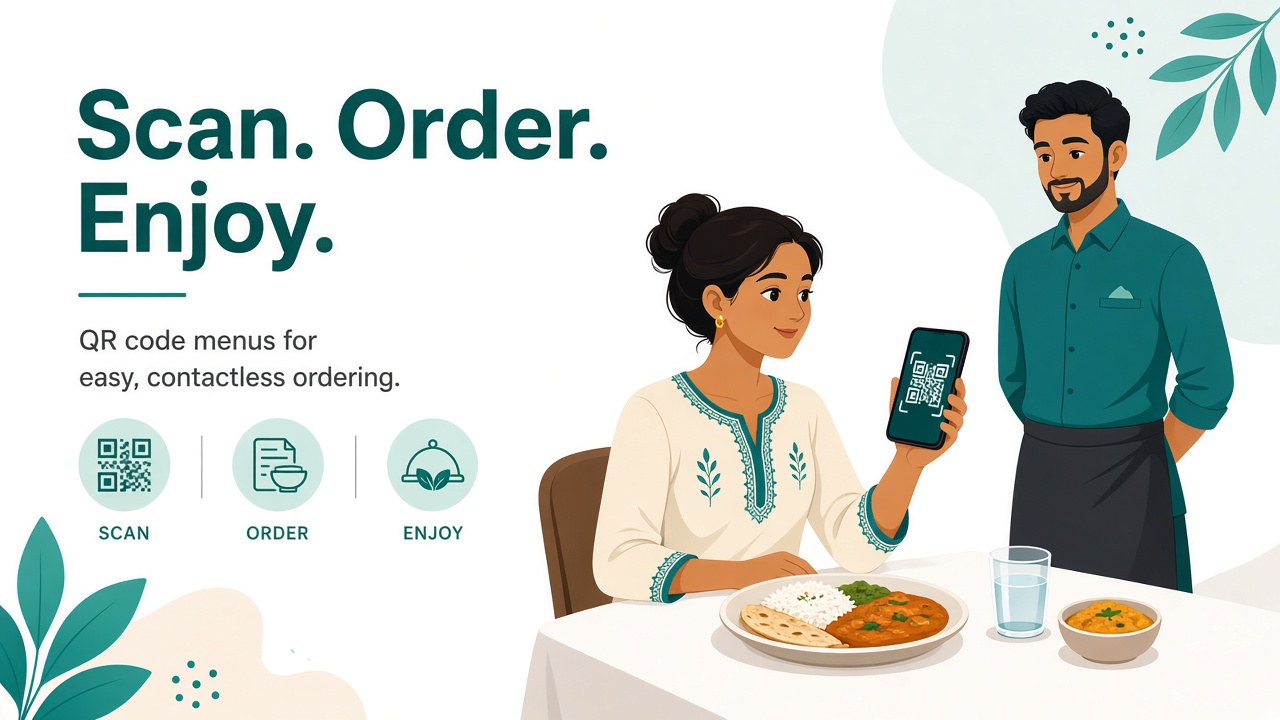 Guest ordering from a restaurant menu on a self-service screen