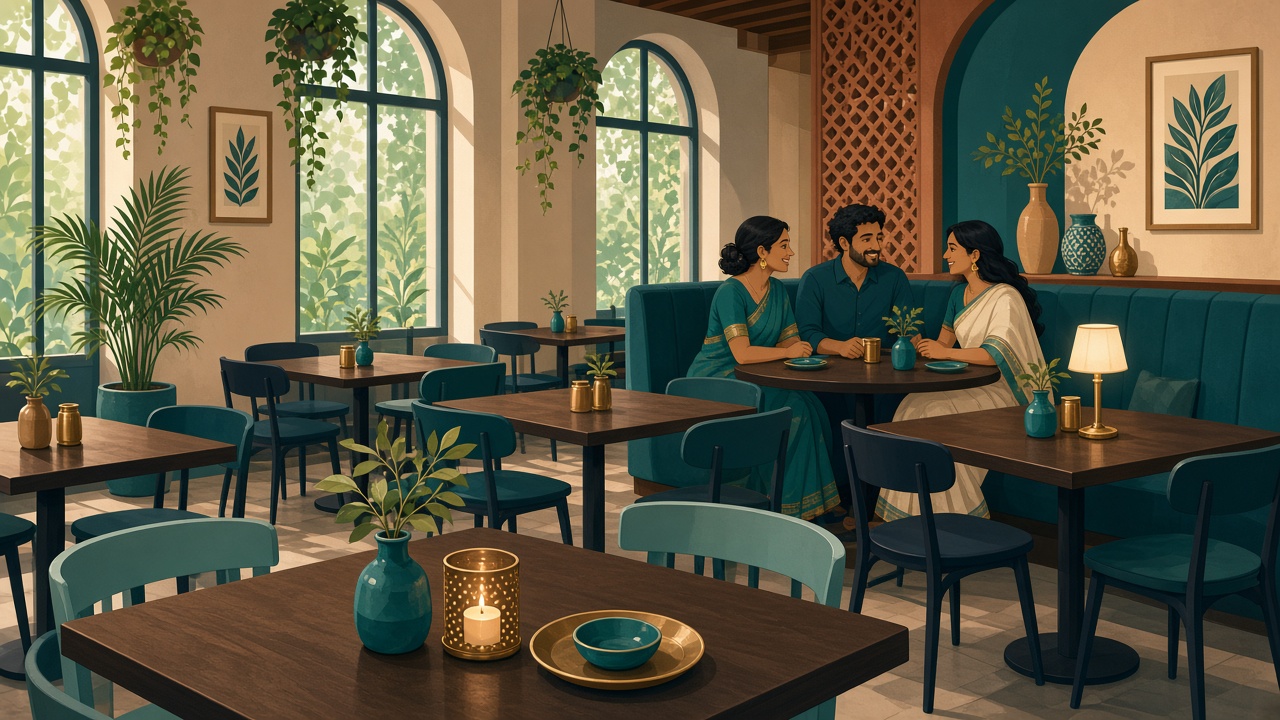 Quiet weekday restaurant dining room with empty tables and soft afternoon light